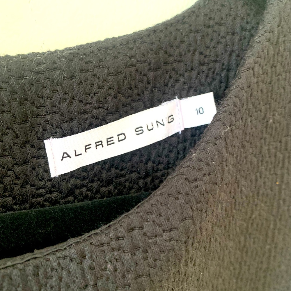 Alfred Sung Black Jacquard Sleeveless Size 10 Dress - Picture 4 of 6